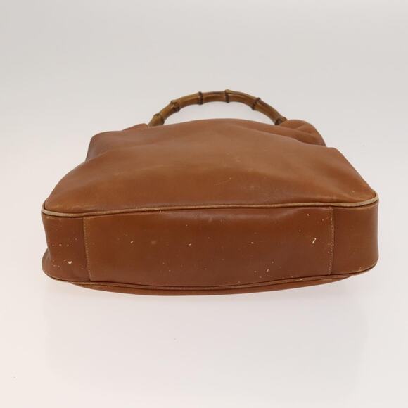 GUCCI Bamboo Shoulder Bag Leather Brown Gold 001 14 001 14 - Picture 9 of 16